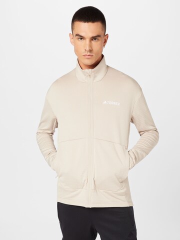 ADIDAS TERREX Funktionsfleecejacke in Beige: Vorderseite