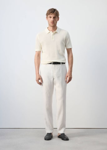 MANGO MAN Shirt 'Pointele' in White