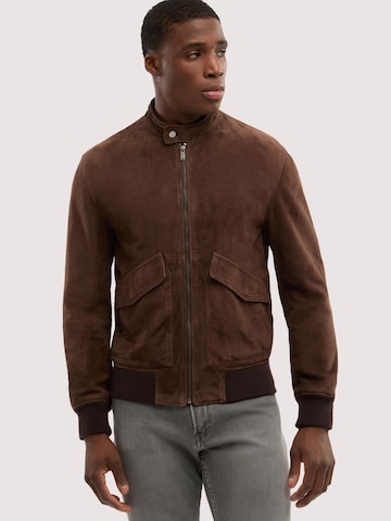Trussardi - Chaqueta de entretiempo en marrón: frente