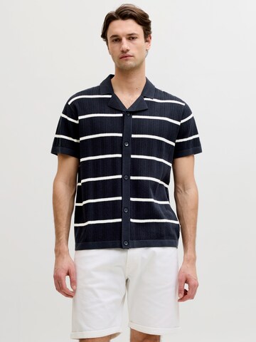 Vestes en maille 'JREBSTANCE' JJ Rebel en bleu : devant