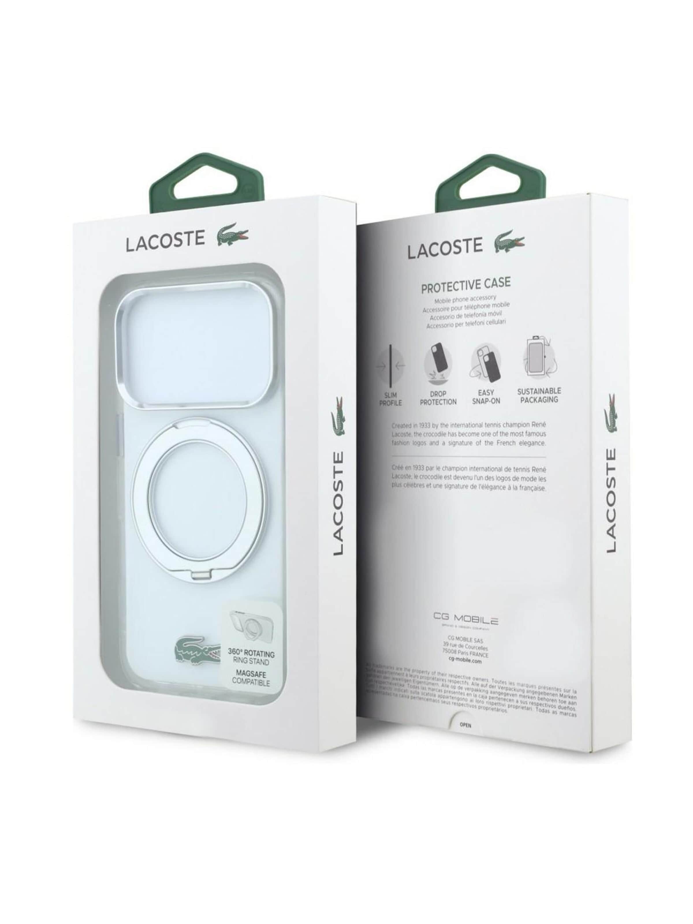 LACOSTE - Funda para smartphone 'Lacoste IML Glossy Finish with Ring Stand MagSafe for iPhone 18 Pro Max / 17 Pro Max' en transparente