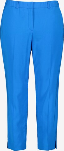 SAMOON Regular Pleated Pants in Blue: front