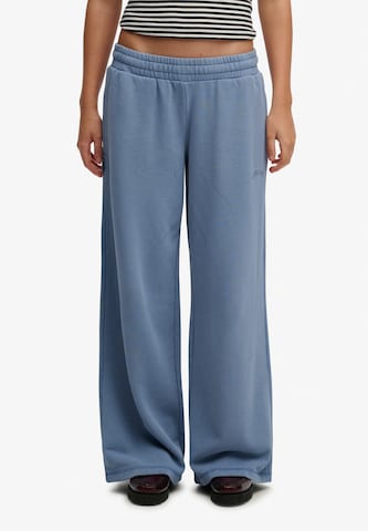 Superdry & Co Wide leg Broek 'Essential' in Blauw: voorkant