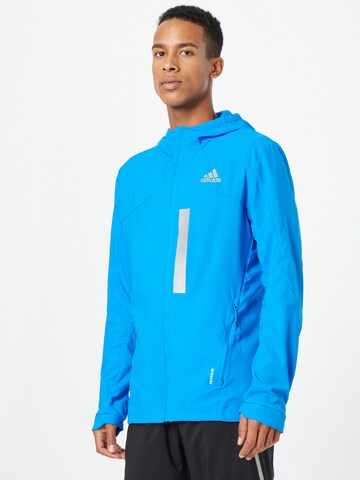 ADIDAS SPORTSWEAR Athletic Jacket 'Marathon Translucent' in Blue: front