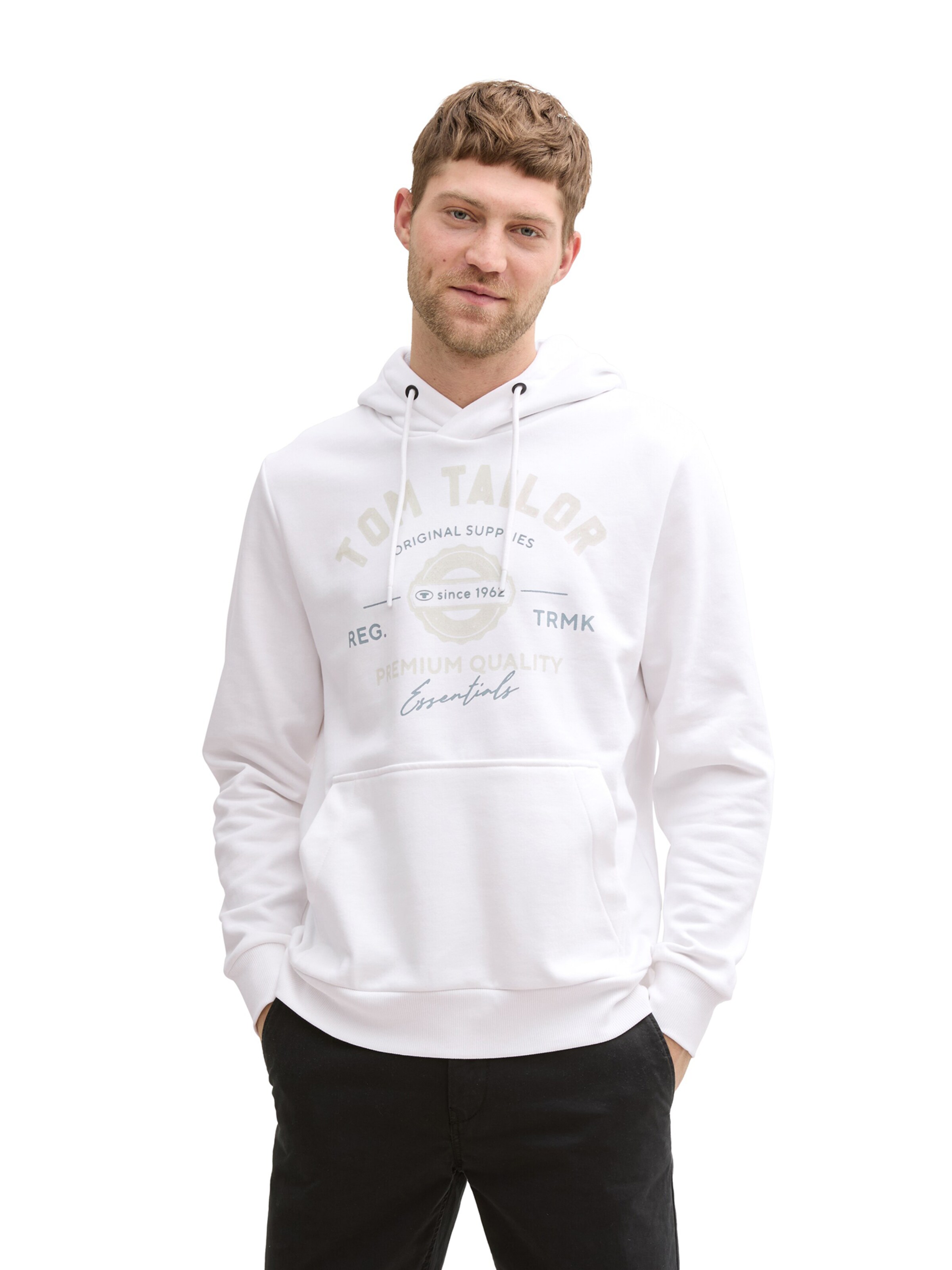 TOM TAILOR Sweatshirt i hvid: forside