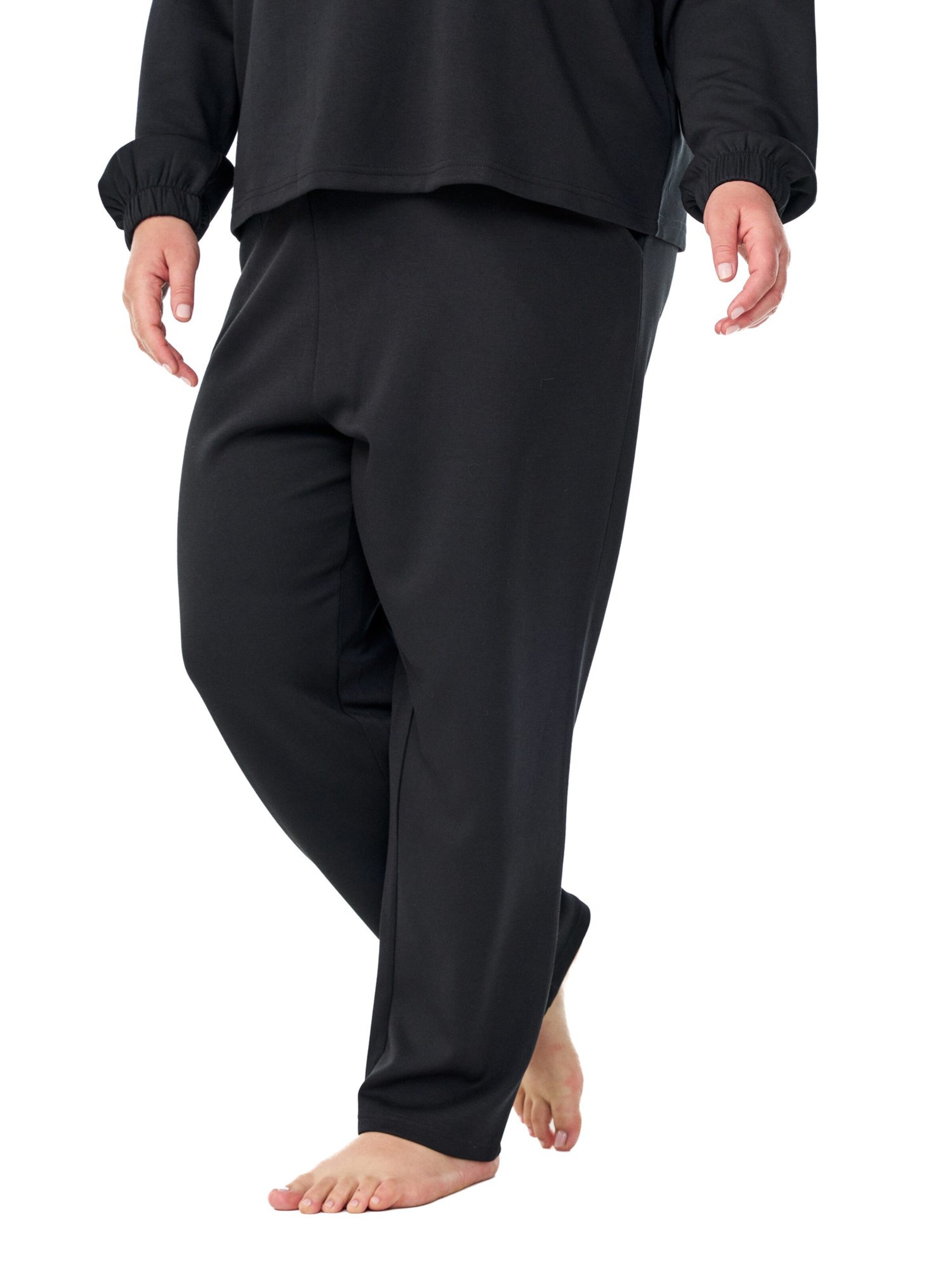 Zizzi Loose fit Trousers 'MALISA' in Black: front