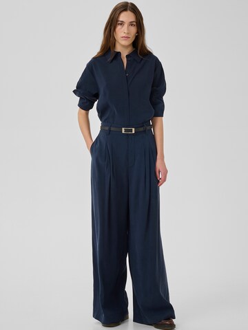 My Essential Wardrobe Wide Leg Bukser med lægfolder 'MWMindy' i blå