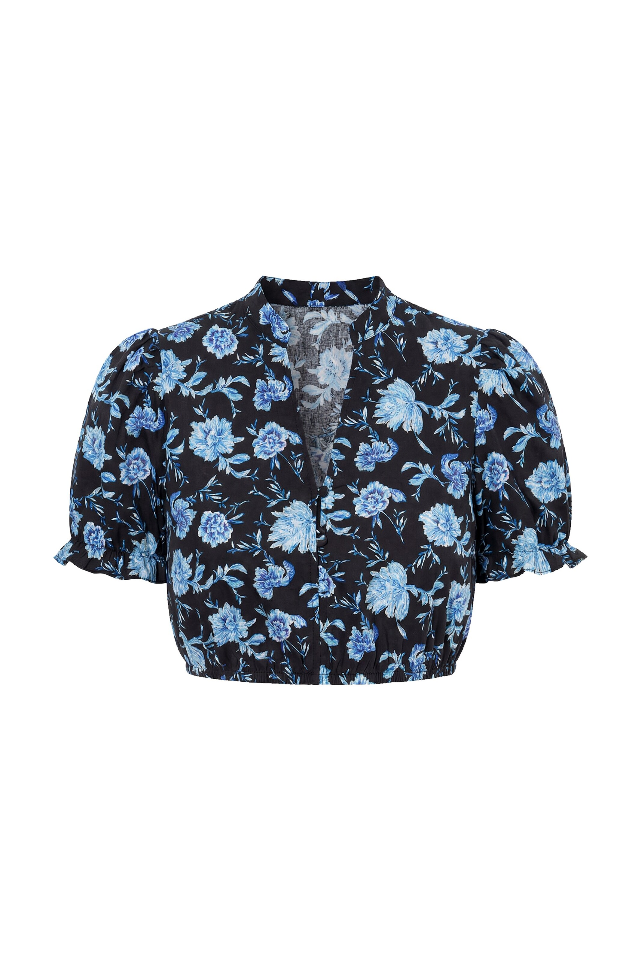 Ulla Popken Klederdracht blouse in Zwart: voorkant