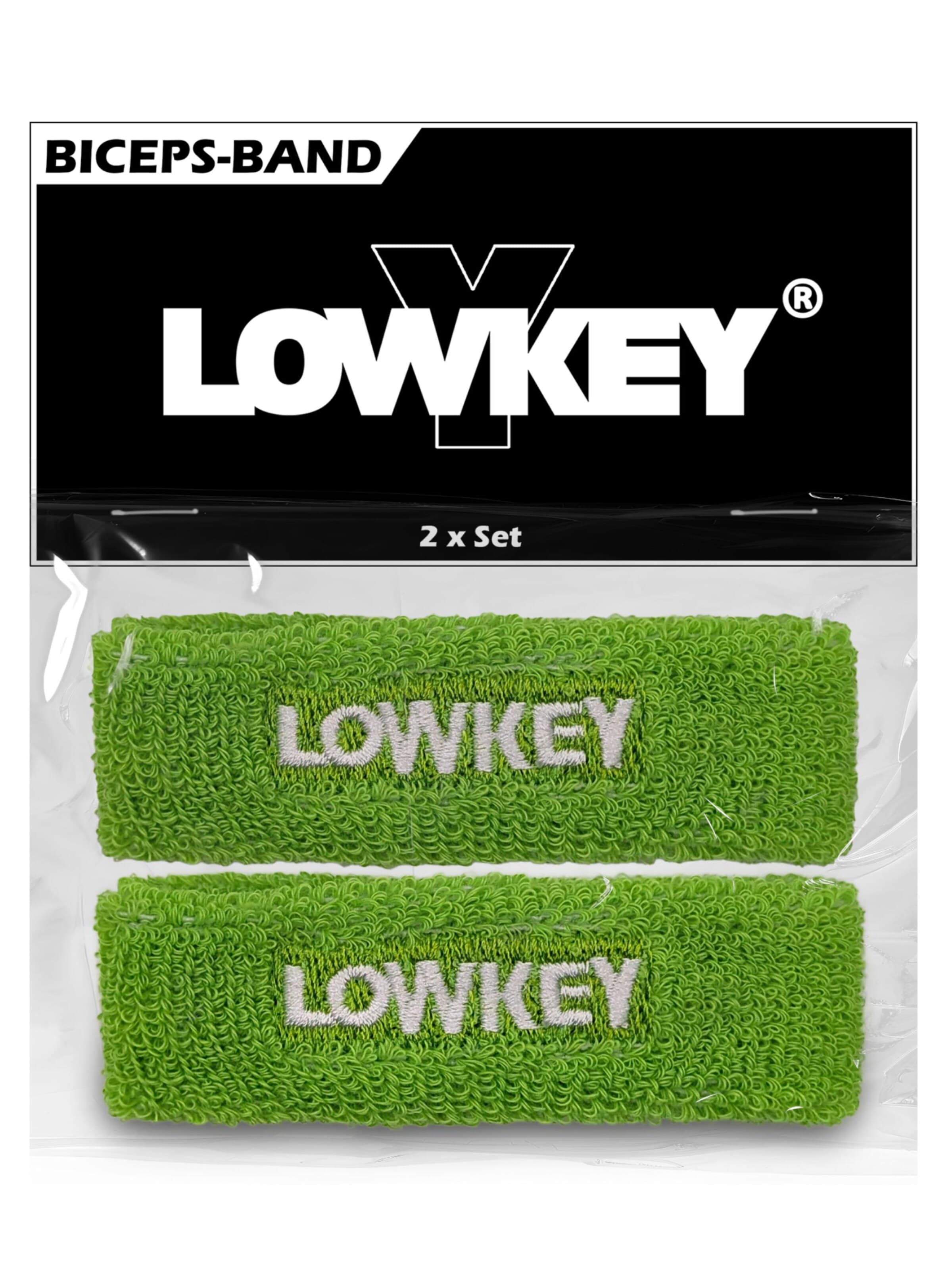Lowkey Sweatband 'Bizeps Band Oberarm Schweißband Set' in Green: front
