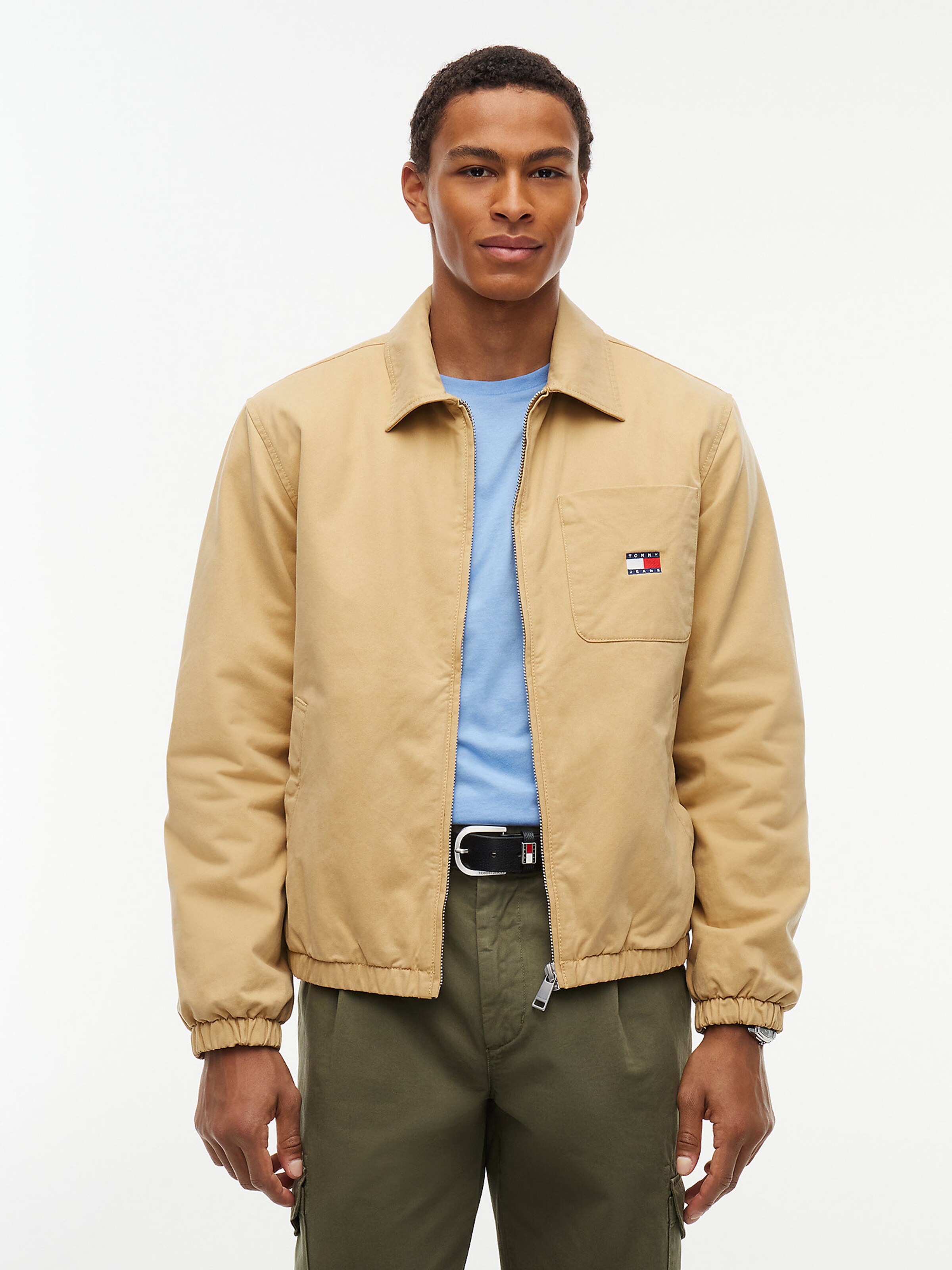 Veste mi-saison Tommy Jeans en beige : devant