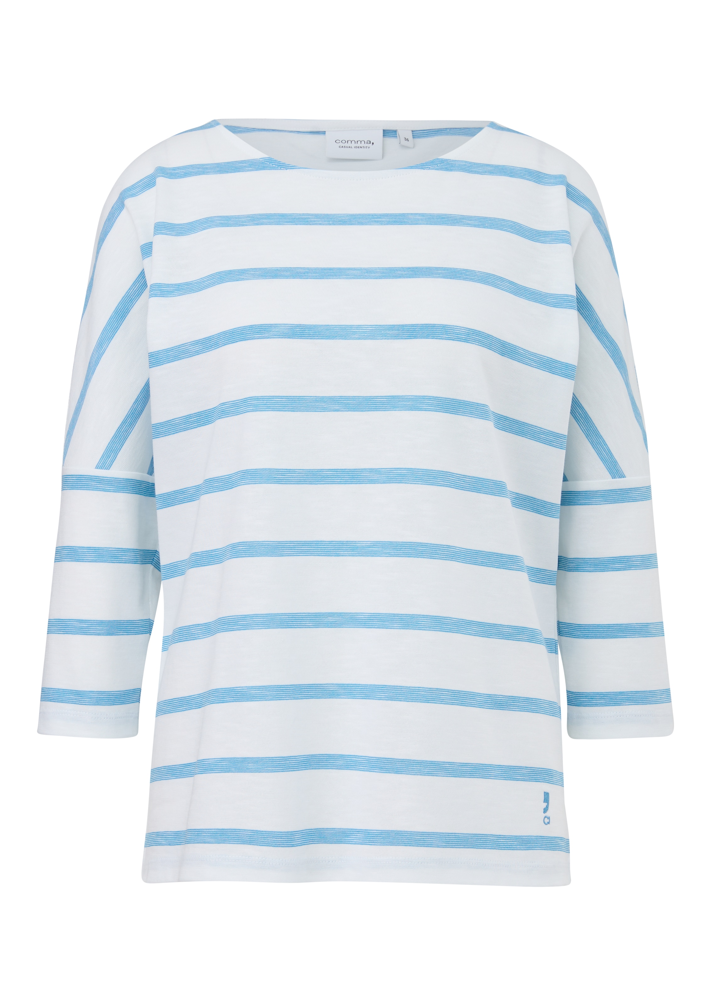comma casual identity Shirt in Blauw: voorkant