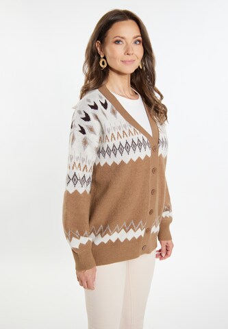 usha FESTIVAL Knit cardigan in Brown: front