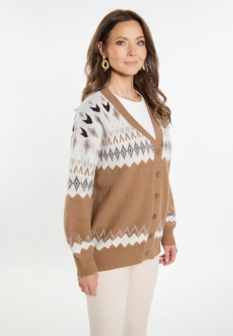 usha FESTIVAL Knit cardigan in Brown: front