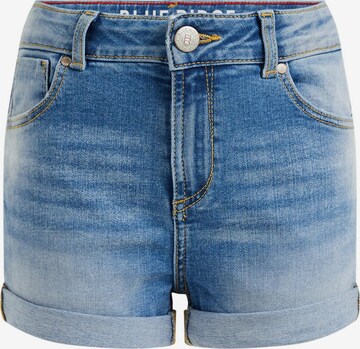 WE Fashion Skinny Shorts in Blau: predná strana