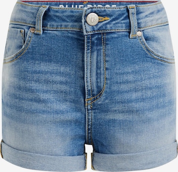 WE Fashion Skinny Shorts in Blau: predná strana