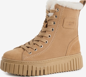 Stivaletto stringato di Tamaris in beige: frontale