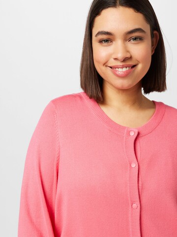 Zizzi Knit Cardigan 'CACARRIE' in Pink