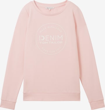 Sweat-shirt TOM TAILOR DENIM en rose : devant