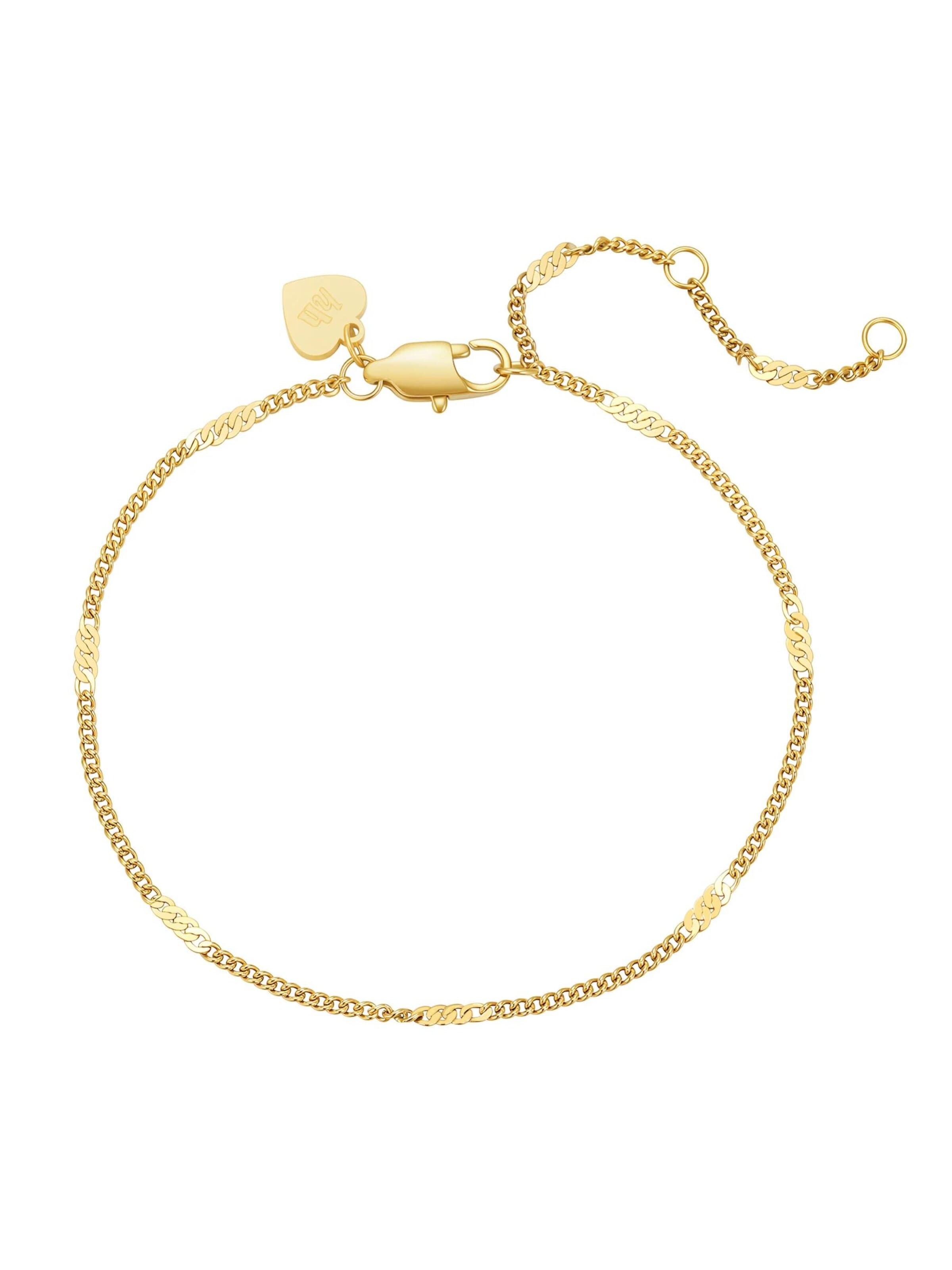Hey Happiness Bracelet 'Dainty Flattened Chain' in Gold