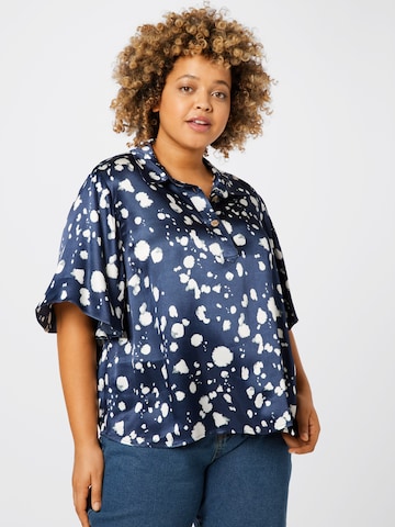 Selected Femme Curve Blouse 'Innie' in Blauw: voorkant