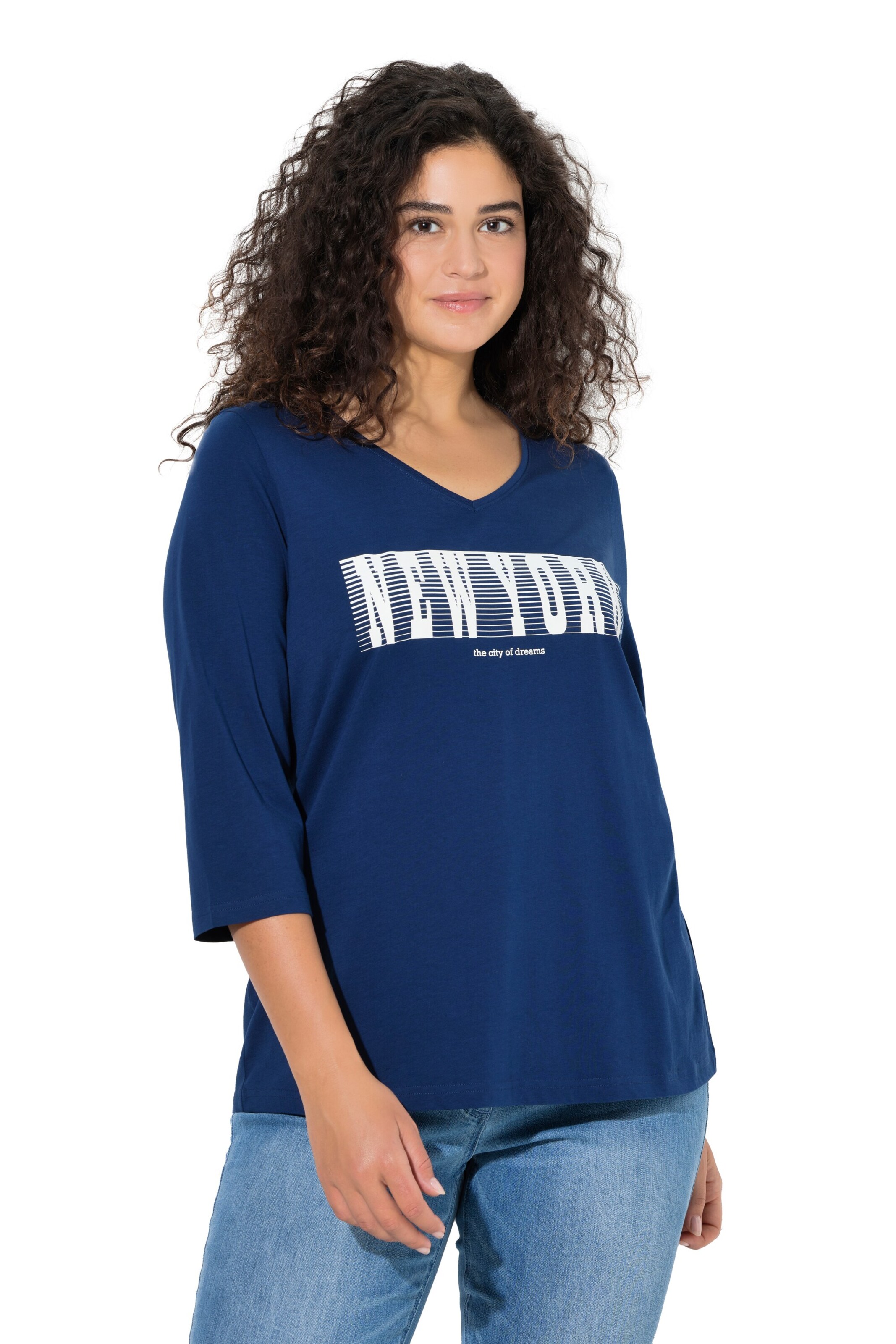 Ulla Popken Shirt in Blauw: voorkant