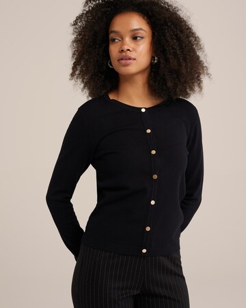 WE Fashion Knit Cardigan in Black: front