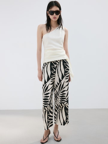 MANGO Wide Leg Hose 'LIFE' in Beige