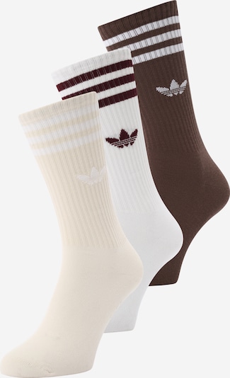 ADIDAS ORIGINALS Socken 'SOLID CREW' in beige / braun / weiß, Produktansicht