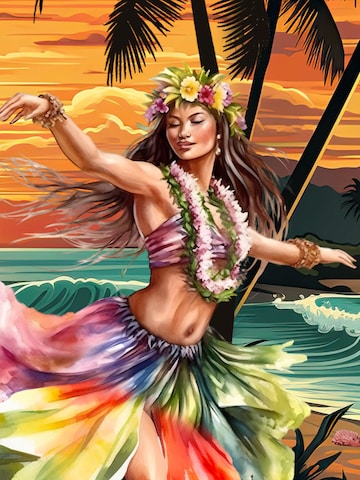 Hawaiihemdshop.de Regular fit Button Up Shirt 'Hawaiian Girl' in Red