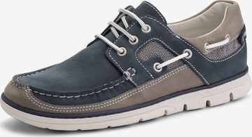 Travelin Moccasins 'Yarmouth' in Blue: front