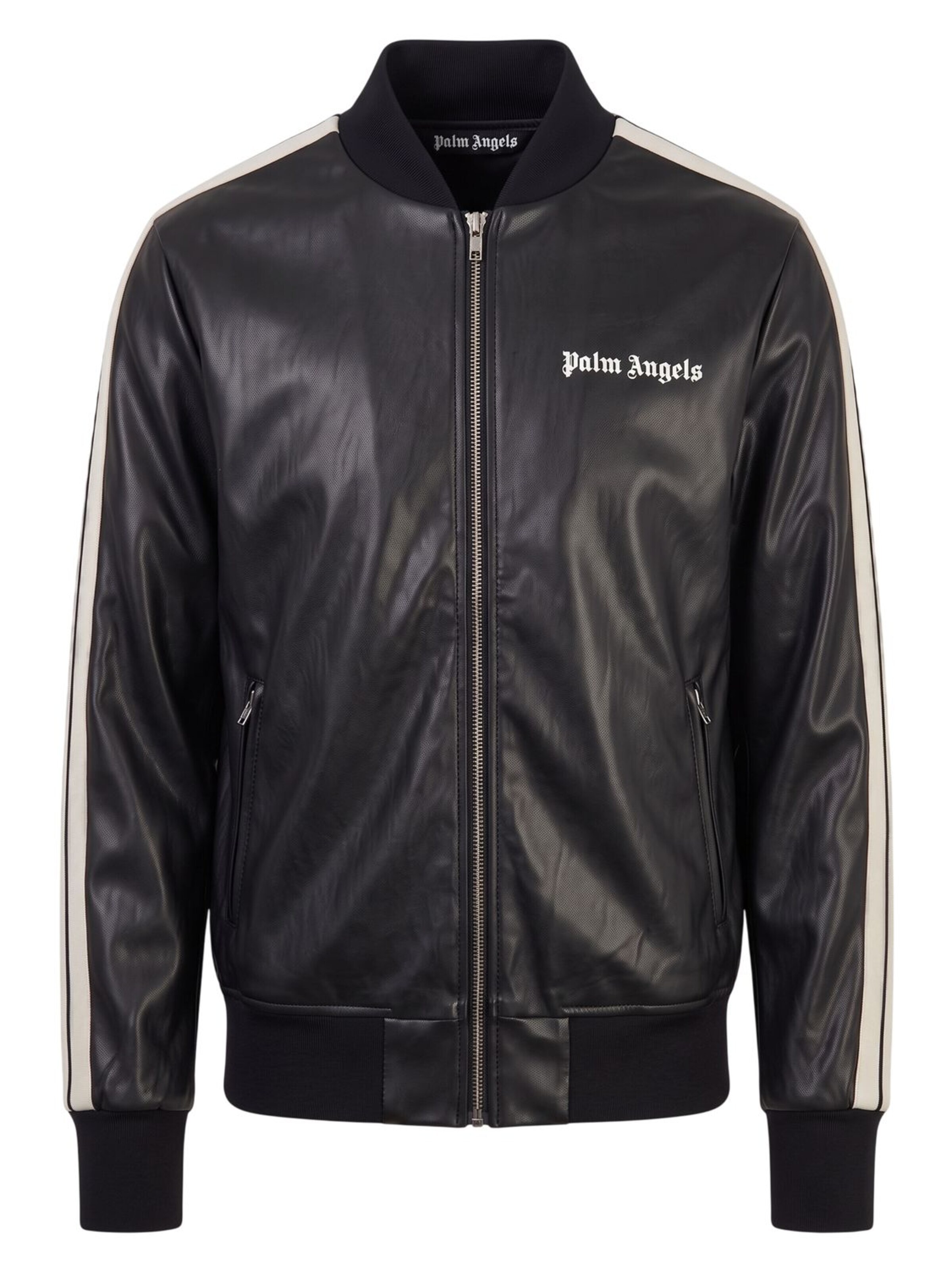 Veste mi-saison 'Palm Angels Kunst-Lederjacke Schwarz Herren' Palm Angels en mélange de couleurs : devant