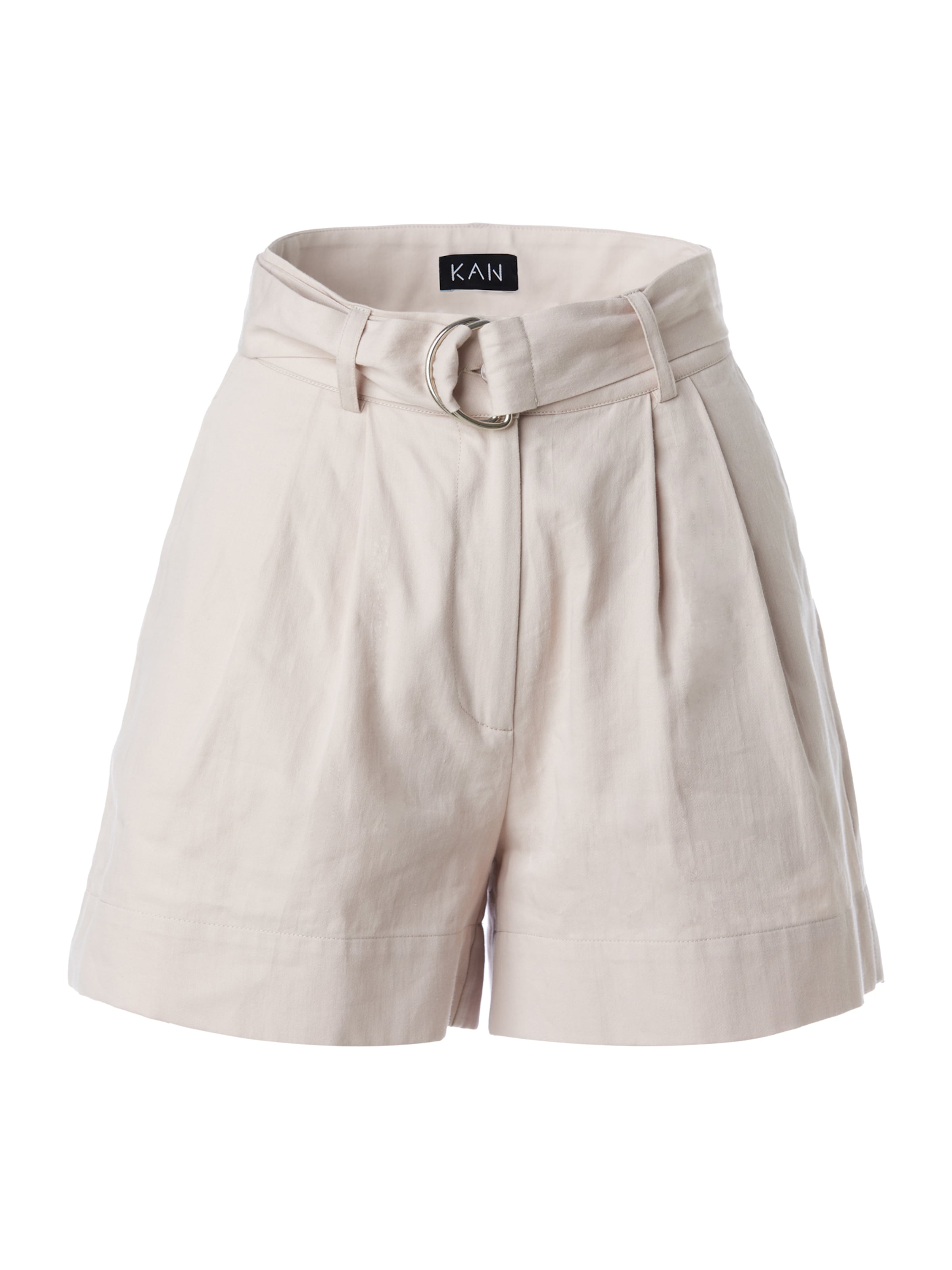 KAN Wide leg Trousers with creases 'YUCCA' in Beige: front