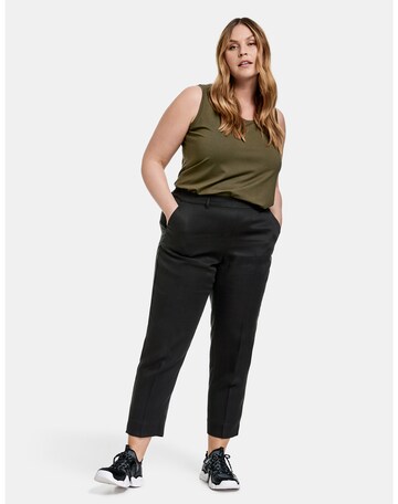 SAMOON Loose fit Trousers with creases in Black