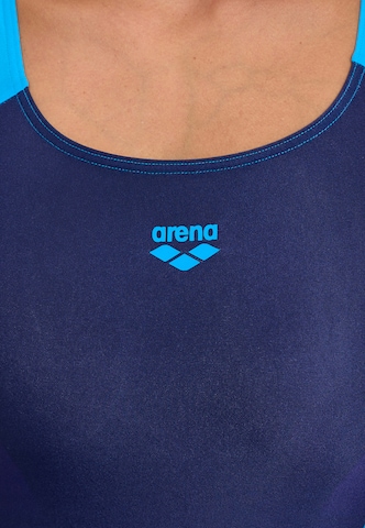 ARENA Bustier Športne enodelne kopalke 'SWIM PRO BACK GRAPHIC' | modra barva