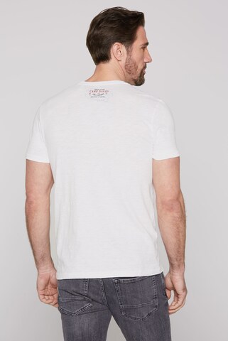 CAMP DAVID T-Shirt mit Label Print in Weiß
