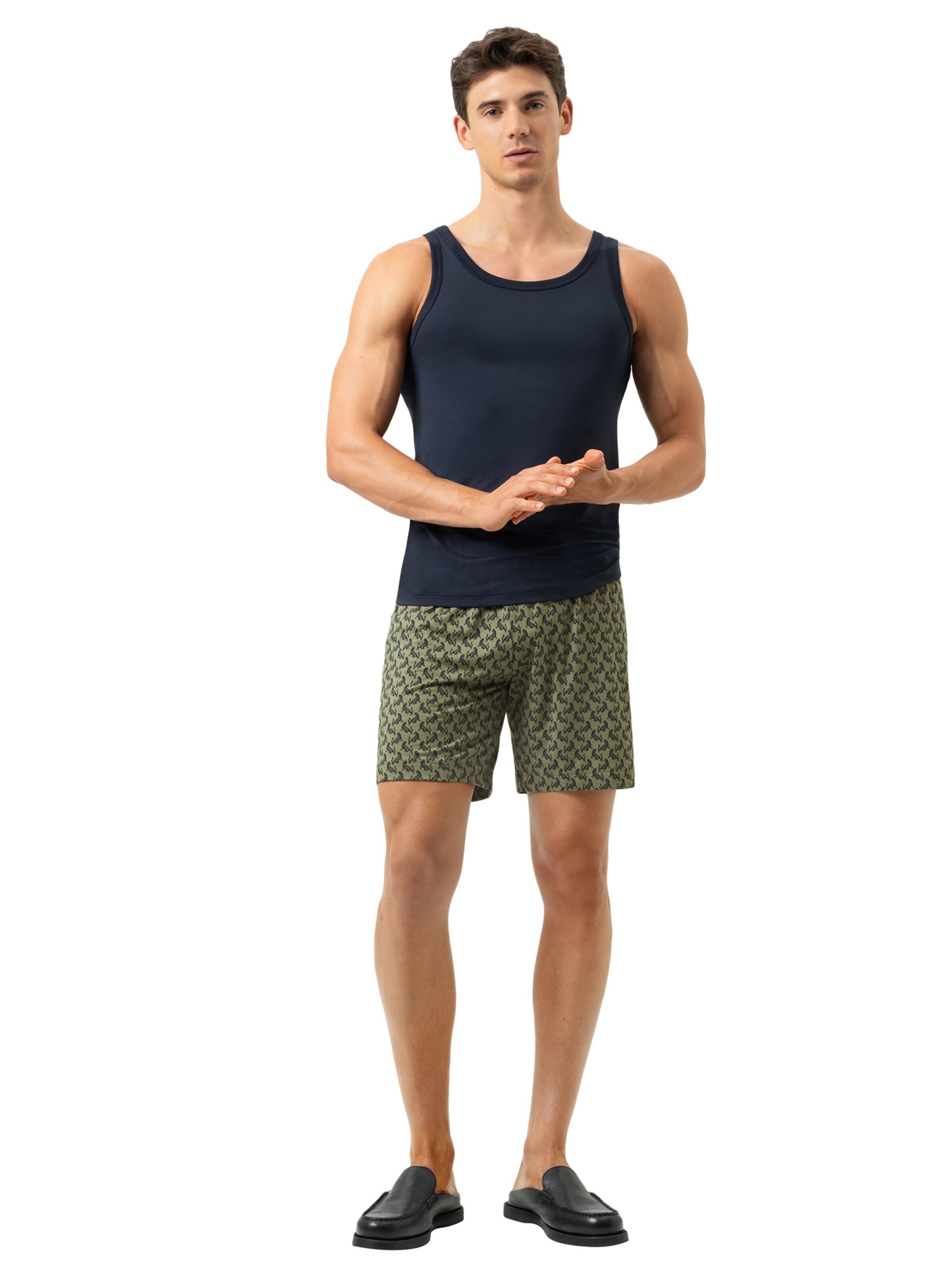 Pyjama court 'Tipsy Tigers' Mey en vert