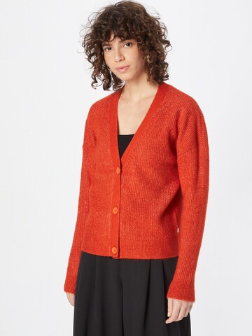 QS Knit Cardigan in Orange: front