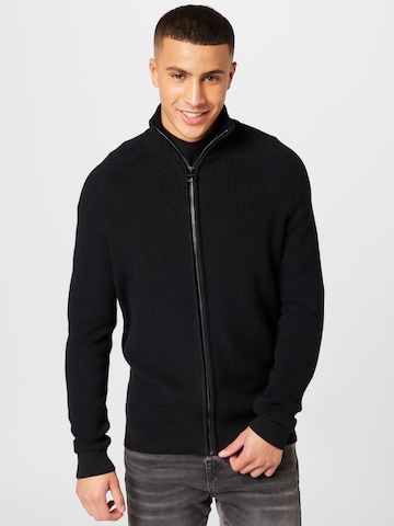 TOM TAILOR DENIM Strickjacke in Schwarz: Vorderseite
