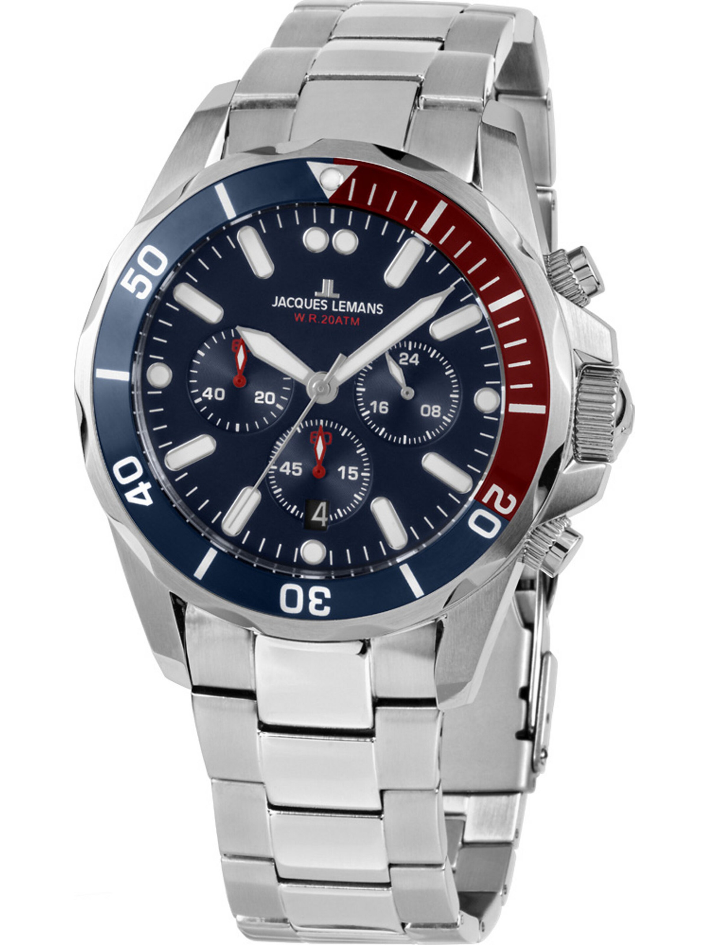 Jacques Lemans Uhr in Silber: Vorderseite