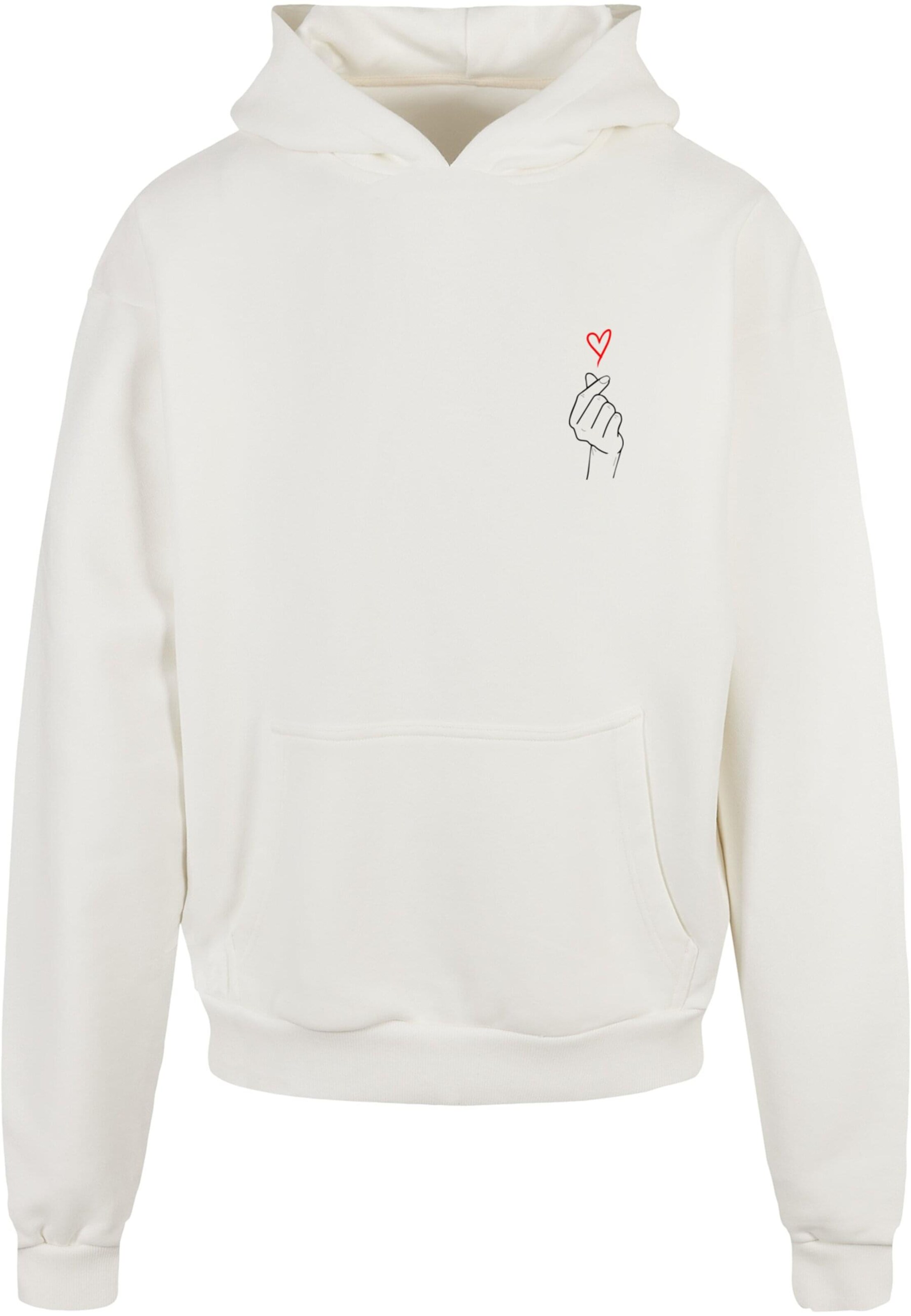 Merchcode Sweatshirt 'K Heart' in Wit: voorkant