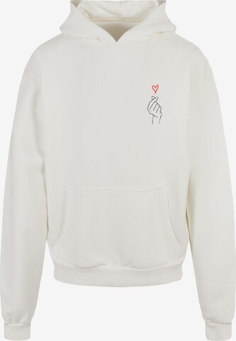 Merchcode Sweatshirt 'K Heart' in Weiß: predná strana