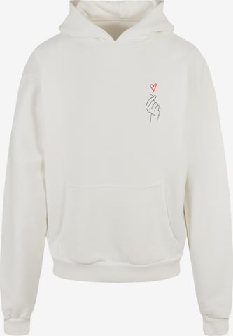 Merchcode Sweatshirt 'K Heart' in Wit: voorkant