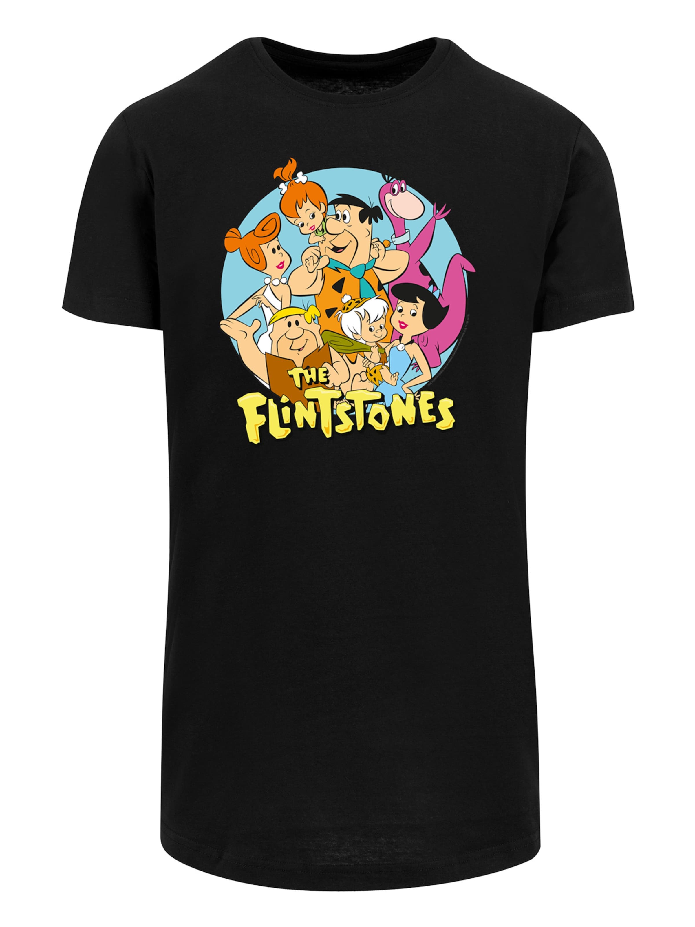 F4NT4STIC T-Shirt 'Familie Feuerstein The Flintstones' in Schwarz: Vorderseite