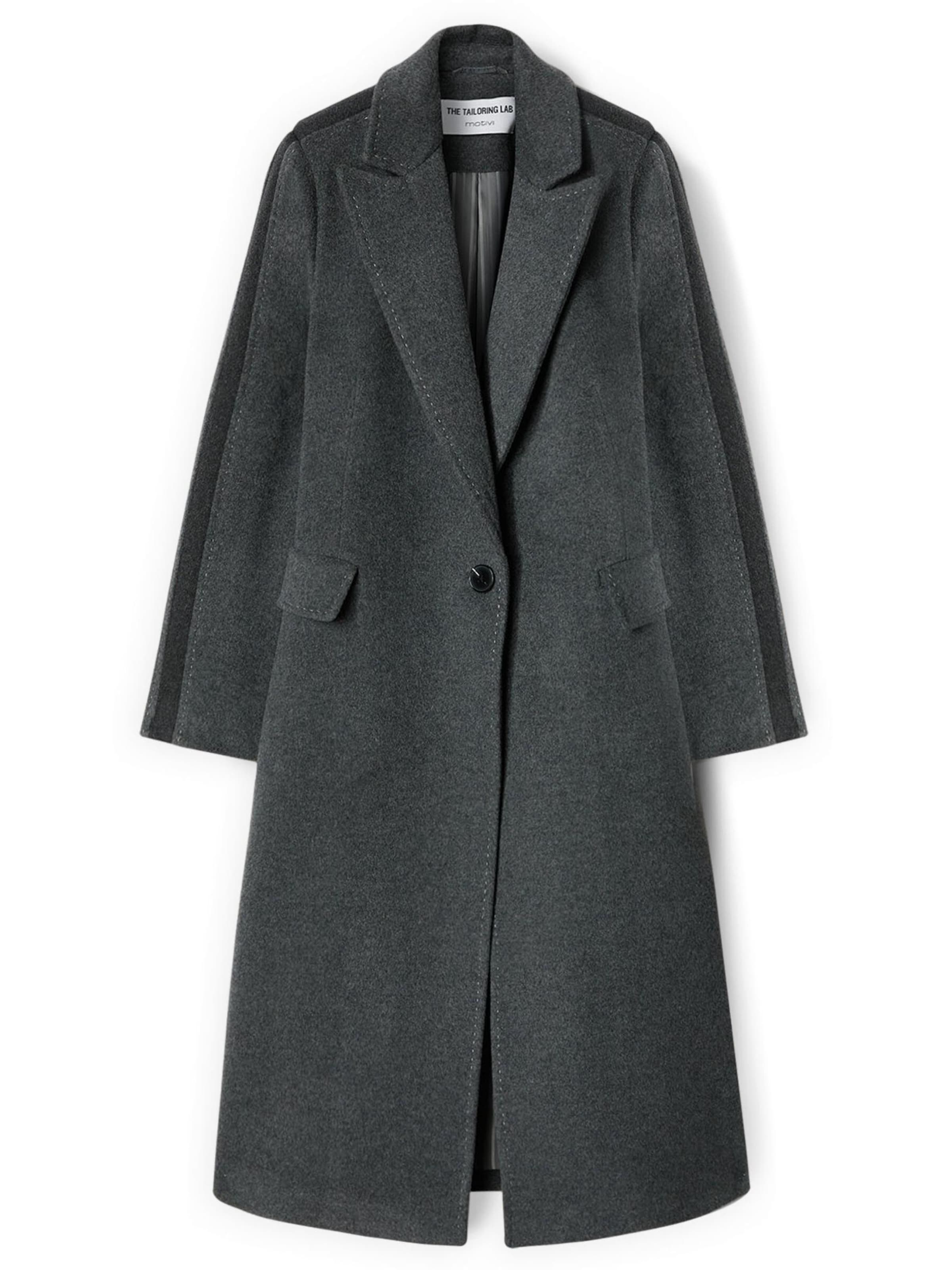 MOTIVI Wintermantel in Grijs: voorkant