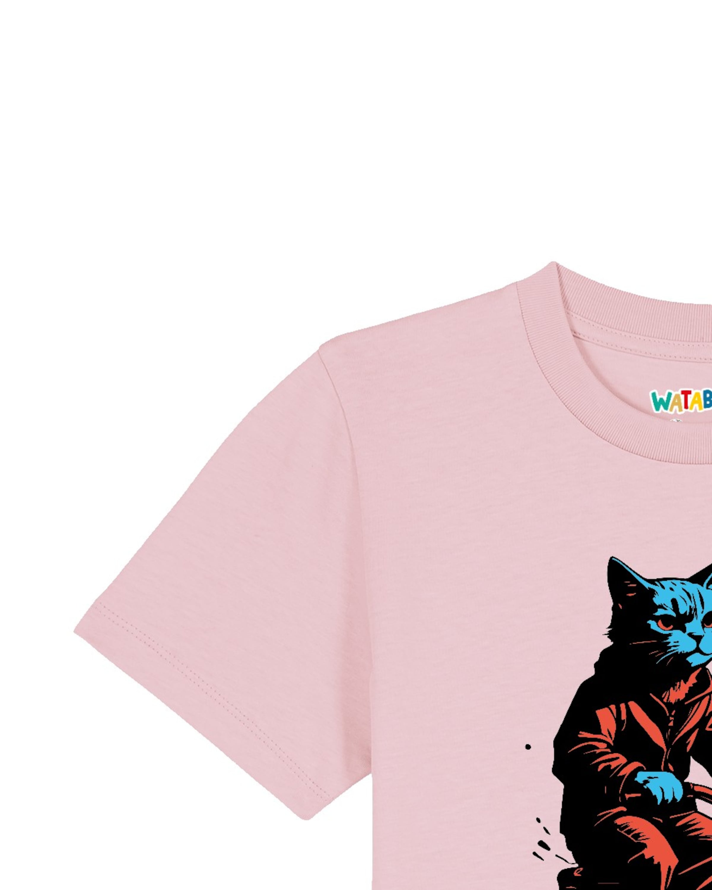Maglietta ' Katze auf Fahrrad ' di watabout.kids in rosa