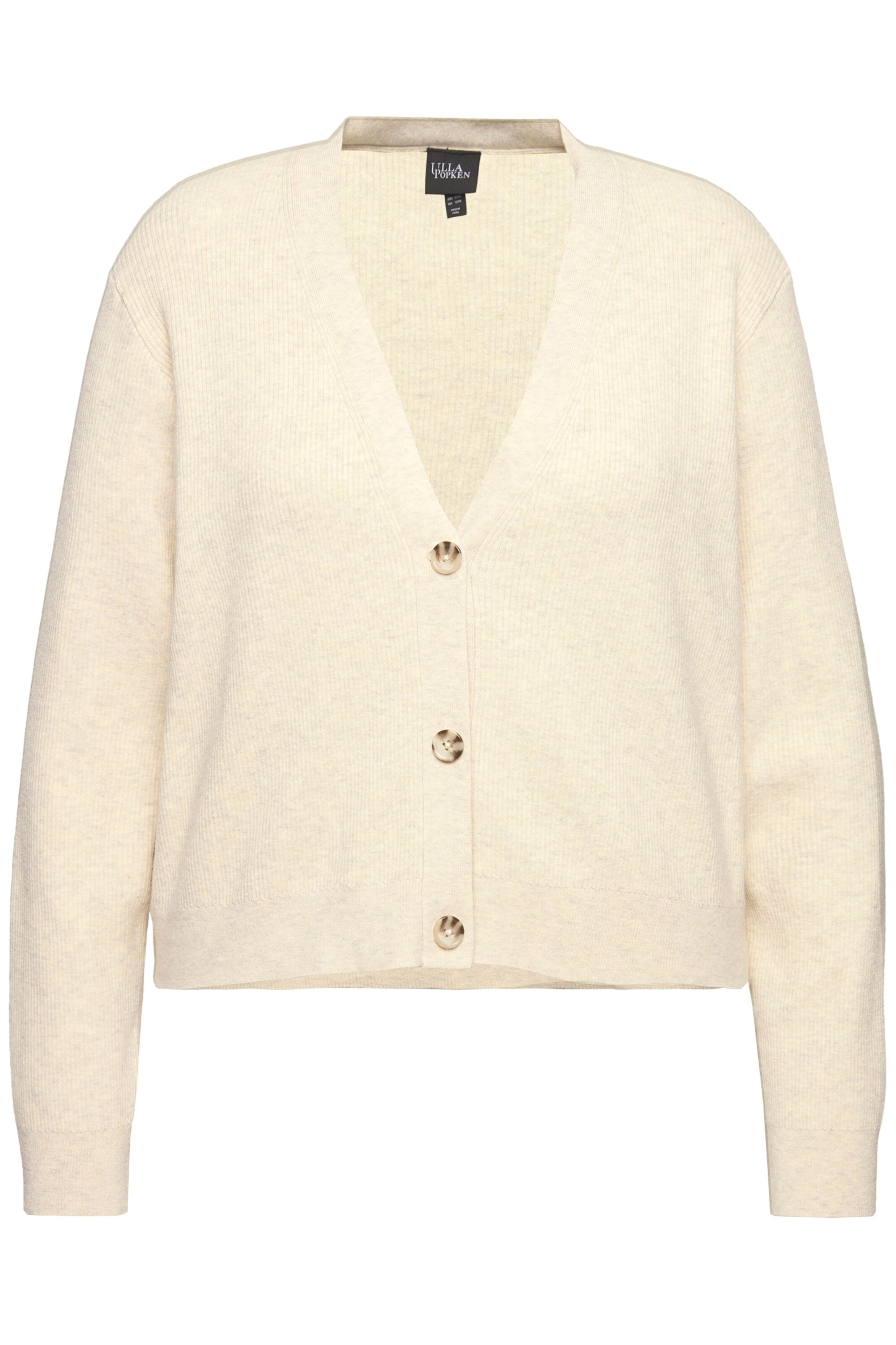 Ulla Popken Gebreid vest in Beige: voorkant