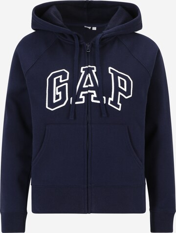 Gap Petite Zip-Up Hoodie in Blue: front