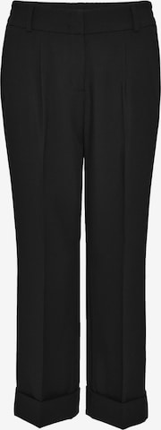 OPUS Wide leg Pleat-Front Pants 'Mitina' in Black: front