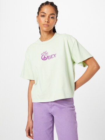 Obey - Camiseta en verde: frente