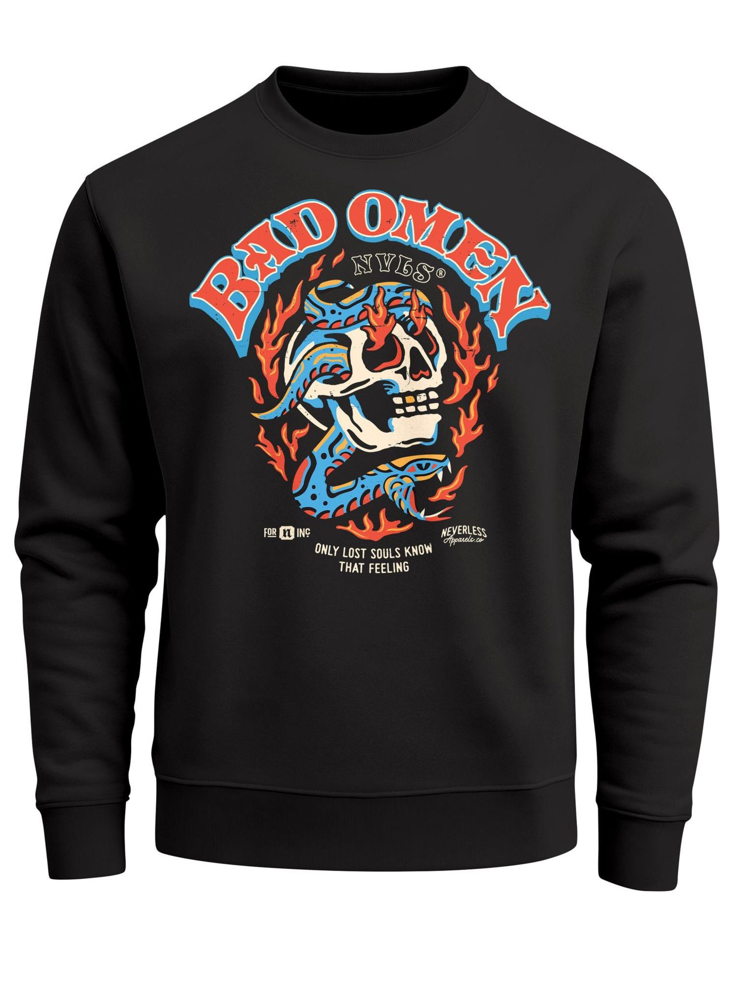 Neverless Sweatshirt 'Bad Omens' in Black: front